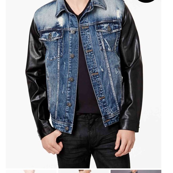 INC International Concepts Other - Like new denim jacket faux leather sleeves.
